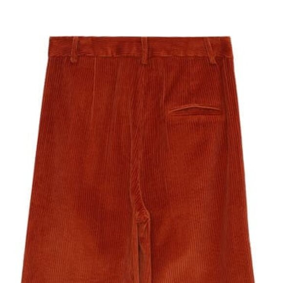 NWT-Grace & Mila Paris Dante Super High Rise Corduroy Flare Leg Pant Rust Med - Picture 5 of 9